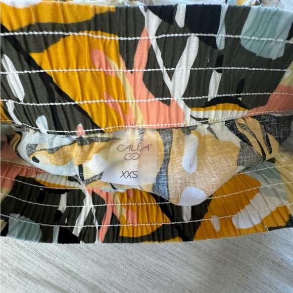 Calia by Carrie Underwood Multi Palm Print Button Down Cover up & Shorts Set XXS - Picture 13 of 16